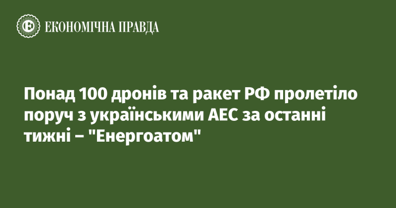 Більше 100 російських дронів і ракет пролетіли поблизу українських атомних електростанцій за останні кілька тижнів, повідомляє 